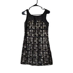 Elie Tahari Metallic Black Sleeveless Heavy Beaded Mini NYE Party Dress 2